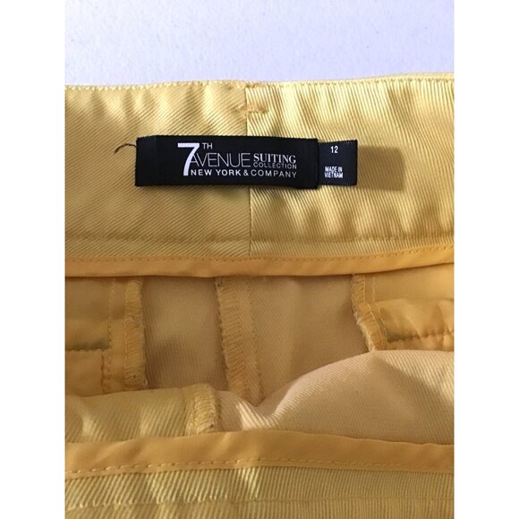 7TH AVENUE- WOMENS YELLOW POCKETS SHORTS SIZE 12 - Picture 4 of 8